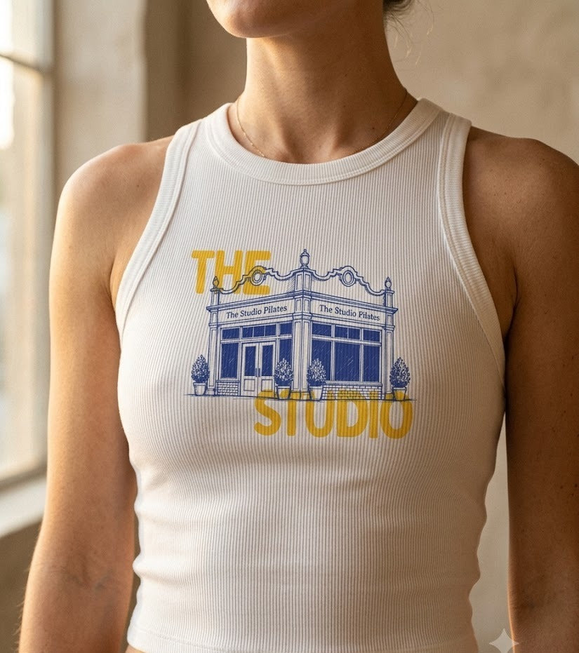The Studio Emory Crop Tank close-up fit detail